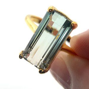 Bi Color Tourmaline 6.90ct Solid 14K Yellow Gold Ring